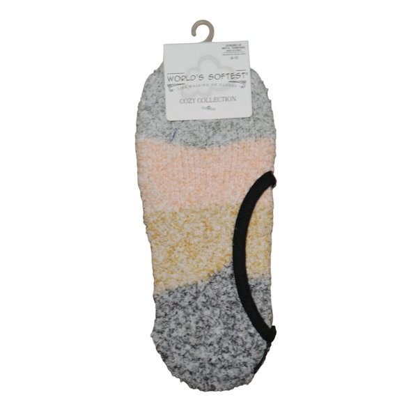 Worlds Softest Socks Cozy Footsie Comfy Womens Size 6-11 Colorblock NWT - Picture 2 of 4
